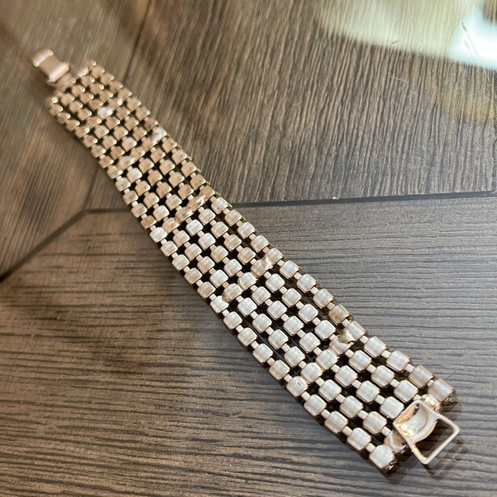 Vintage Wide Rhinestone Bracelet - Picture 7 of 16